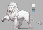  2018 blue_eyes claws digital_media_(artwork) feline feral fur hair kero_tzuki lion male mammal model_sheet paws simple_background smile solo white_fur white_hair 