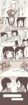  ... 3girls :d ^_^ absurdres aqua_neckwear bangs blush braid clenched_hands closed_eyes comic commentary_request crown_braid greyscale group_picture hair_ornament hair_rings hairclip hands_up highres kurosawa_dia long_hair long_sleeves looking_at_another love_live! love_live!_sunshine!! matsuura_kanan mole mole_under_mouth monochrome multiple_girls neckerchief ohara_mari open_mouth photo_(object) photo_album pipette1223 pointing polka_dot polka_dot_background ponytail school_uniform serafuku smile speech_bubble spoken_ellipsis spot_color translation_request v wavy_mouth yellow_neckwear younger 