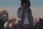  2018 anthro clothed clothing day detailed_background digital_media_(artwork) koul male mammal outside red_panda sky solo 