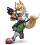  alpha_channel anthro ascot brown_fur canine clothed clothing footwear fox fox_mccloud fur gloves green_eyes gun male mammal nintendo official_art pants portrait pose ranged_weapon shirt shoes simple_background solo star_fox super_smash_bros super_smash_bros._ultimate transparent_background unknown_artist video_games weapon white_fur 