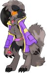  alternate_color animal_genitalia animal_pussy canine_pussy clothing drooling female fluffy fluffy_tail glowing glowing_eyes honey_the_grizzly latrice lycanroc melanistic midnight_lycanroc nintendo pok&eacute;mon pok&eacute;mon_(species) pussy saliva tongue tongue_out video_games 