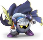  alpha_channel armor cape clothing kirby_(series) melee_weapon meta_knight nintendo official_art solo super_smash_bros super_smash_bros._ultimate sword video_games waddling_head weapon yellow_eyes 