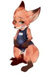  achakura anthro blush canine clothed clothing crossdressing fox hi_res looking_at_viewer male mammal open_mouth slightly_chubby solo standing sweat swimsuit 