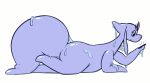  ambiguous_gender animated anojaa avoid_posting butt lying on_front simple_background slime solo thick_tail unknown_species white_background 