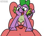  2018 5:4 animal_genitalia anthro blush claws digital_media_(artwork) dragon duo earth_pony equine erection fan_character feral friendship_is_magic fur green_eyes horse male male/male mammal my_little_pony nude open_mouth penetration penis pokefound pony scales scalie sex simple_background smile spike_(mlp) teeth tongue 