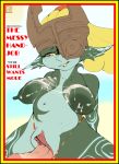  2018 absurd_res areola beach big_breasts bikini breasts clitoris clothed clothing cover cowgirl_position cum cum_between_breasts cum_drip cum_on_breasts cum_string dripping duo english_text erect_nipples female goat-head_(artist) hi_res humanoid imp magazine_cover male male/female midna navel nintendo nipples not_furry on_top outside penetration penis pussy seaside sex short_stack sling_bikini smile swimsuit text the_legend_of_zelda twili twilight_princess vaginal vaginal_penetration vein veiny_penis video_games 