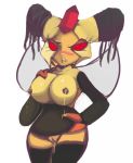  big_breasts breasts drooling female honey huge_breasts jigglet lactating nintendo pok&eacute;mon pok&eacute;mon_(species) pussy red_eyes saliva vespiquen video_games 