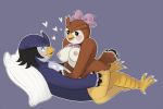  &lt;3 animal_crossing avian bird celeste_(animal_crossing) cowgirl_position duo female hair_bow hair_ribbon male male/female naughtycactus nintendo on_top owl pillow ribbons sex simple_background video_games 