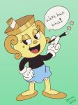  2018 clothing cuphead_(game) digital_media_(artwork) female gloves itoruna ms._chalice not_furry object_head open_mouth smoking video_games 