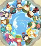  1girl 6+boys black_hair blonde_hair brothers brown_hair cape carine clyde_donovan coat craig_tucker dark_skin dougie_o&#039;connell dress eric_cartman fur_hat gloves green_eyes hat helmet highres holding holding_staff ike_broflovski kenny_mccormick kyle_broflovski leopold_stotch long_hair male_focus multiple_boys orange_hair red_hair short_hair siblings smile south_park south_park:_the_stick_of_truth staff stan_marsh tiara timmy_burch trap tweek_tweak ushanka wendy_testaburger wheelchair witch_hat 