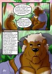  bear blood clothed clothing comic male mammal muscular nipples open_shirt spanish_text tears text translation_request yasserlion 