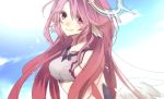  angel_wings bad_id bad_pixiv_id breasts closed_mouth crop_top feathered_wings gloves hachimitsu_honey halo jibril_(no_game_no_life) large_breasts long_hair looking_at_viewer low_wings magic_circle midriff no_game_no_life pink_eyes pink_hair sideboob smile solo very_long_hair white_wings wing_ears wings 