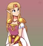  2018 a_link_between_worlds blonde_hair blue_eyes clothed clothing digital_media_(artwork) female gradient_background hair hi_res humanoid hylian long_hair nintendo not_furry pointy_ears princess_zelda scorpdk simple_background smile solo the_legend_of_zelda video_games 