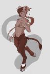  2018 5_fingers antanariva breasts brown_eyes brown_fur digital_media_(artwork) female fur hooves horn nipples satyr simple_background solo 