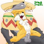  2018 ahegao anthro blush breasts canine captainjingo clothing digital_media_(artwork) duo female fox fur grey_fur hat hi_res looking_pleasured lt._fox_vixen male male/female mammal navel nipples nude open_mouth poncho pussy_juice sek_studios seungnyangi sex simple_background smile sombrero spread_legs spreading squirrel_and_hedgehog sweat tears tongue tongue_out vaginal white_background wolf yellow_fur 