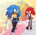  &lt;3 big_breasts blush bow_tie breasts bustier casino cleavage clothed clothing collar crossgender cuisine echidna hedgehog jacket knuckles_the_echidna mammal miniskirt monotreme skirt sonic_(series) sonic_the_hedgehog speech_bubble tight_clothing 