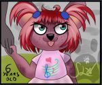  anthro canid canine canis clothing cub domestic_dog female fur hair mammal purple_fur red_hair slw watermelon_wine young 
