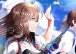  akagi_(kancolle) brown_hair kaga_(kancolle) kantai_collection long_hair tagme_(artist) 