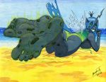  2016 anthro anthrofied barefoot bikini braxia_(artist) camel_toe changeling clothed clothing equine feet female foot_focus friendship_is_magic green_eyes hair horn insect_wings looking_at_viewer mammal musk my_little_pony queen_chrysalis_(mlp) smelly smelly_feet soles solo swimsuit toes topless wings 