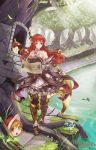  armor armored_dress axe bonnet boots breasts commentary_request dress gloves highres long_hair meme meythia monster multiple_girls primiera_(saga) rbn red_hair saga saga_frontier_2 very_long_hair yukkuri_shiteitte_ne 