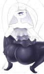  2018 antennae anthro arthropod big_breasts big_butt breasts butt eyelashes female humanoid insect napdust nintendo nipples nude pheromosa pok&eacute;mon pok&eacute;mon_(species) purple_eyes shiny_pok&eacute;mon simple_background solo ultra_beast video_games 