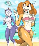  aged_up anthro beach bikini breasts canine clothing diacordst_(artist) dog everest_(paw_patrol) female fur mammal nude paw_patrol seaside skye_(paw_patrol) swimsuit young 