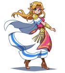  akairiot blonde_hair blue_eyes boots cape commentary dress earrings english_commentary full_body high_heels jewelry open_toe_boots open_toe_shoes pauldrons pelvic_curtain pointy_ears princess_zelda smile solo super_smash_bros. super_smash_bros._ultimate the_legend_of_zelda the_legend_of_zelda:_a_link_between_worlds the_legend_of_zelda:_a_link_to_the_past tiara transparent_background triforce wrist_cuffs 