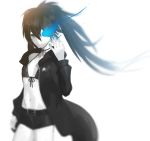  bikini_top black_rock_shooter black_rock_shooter_(character) huke open_shirt 