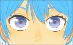  1girl blue_eyes blue_hair close-up female original satsuyo short_hair solo white_background 
