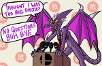  depeshay metroid necktie nintendo open_mouth ridley sharp_teeth solo super_smash_bros. tail teeth text_focus tie tongue wings yellow_eyes 