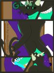  2018 alpha_channel anthro anthro_on_anthro blush bodily_fluids butt canid canine comic conditional_dnp digital_media_(artwork) door dragon duo english_text fluffy glare glistening hi_res horn jack_dragon_(character) licking male male/male mammal mythological_creature mythological_scalie mythology notkastar personal_grooming pinned saliva scalie sharp_teeth signature simple_background sketch smile social_grooming tail teeth text tongue tongue_out 