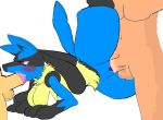  2018 balls black_fur blue_fur blush breasts butt canine color_edit colored cula digital_media_(artwork) edit erection female fur group group_sex humanoid_penis lucario male mammal nintendo nude oral penetration penis pok&eacute;mon pok&eacute;mon_(species) pussy red_eyes sex simple_background unfinished video_games yifflordomar 