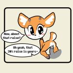  2018 aggressive_retsuko antelope anthro blush dialogue digital_media_(artwork) domination duo english_text erection faceless_male female female_domination female_focus from_behind_position fur hi_res hooves itsunknownanon kneeling looking_back male male/female mammal orange_fur penis prodding pussy sex simple_background smile solo_focus teasing text tsunoda white_background 