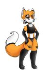  canine cat cute feline female flat_chested fox kaarosu_(character) looking_at_viewer mammal rubber rupninja_(artist) shiny 