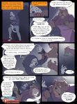  2018 5_fingers anthro canine cat clothed clothing comic digital_media_(artwork) dog duo english_text evie_(zummeng) feline female hoodie mammal open_mouth teeth text zummeng 