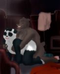  2018 anthro breast_grab breasts brown_bear digital_media_(artwork) duo eyes_closed female fur grizzly_bear hand_on_breast male male/female mammal missebony naturally_censored nude nurse panda penetration romantic_couple sex smile sweat ursine vaginal 