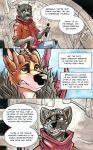  anthro black_fur black_nose boneitis canine cervine cigarette clothed clothing comic digital_media_(artwork) dog english_text eyewear fangs fur m24_chaffee male mammal open_mouth scarf text 