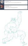  big_muscles bulge canine clothed clothing flaccid flexing jonathan_(character) juano male mammal muscular penis pose wolf 