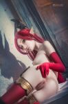  1girl ass cosplay gloves looking_at_viewer photo piercing pointy_ears pussy shaved_pussy solo tagme tera_online thighhighs uncensored 