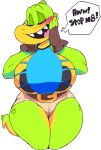  alpha_channel anthro areola_slip big_breasts black_areola blush breasts clothed clothing croc_(vimhomeless) crocodile crocodilian dialogue english_text eyes_closed female fingerless_gloves gloves hi_res huge_breasts non-mammal_breasts reptile scalie shorts simple_background skimpy smile solo teeth text thick_thighs transparent_background vimhomeless voluptuous wardrobe_malfunction wide_hips 