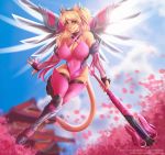  big_breasts breasts clothed clothing cosplay feline female hair huge_breasts katrina llmixll long_hair mammal mercy_(overwatch) overwatch video_games wings 