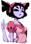  1girl bow breasts extra_arms extra_eyes fangs inarou_(rakugakiproject) monster_girl muffet ribbon spider_girl undertale 