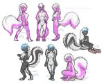  2018 black_fur breasts butt female fur mammal nayrin nipples paws pink_fur pirox siba sketch skunk 