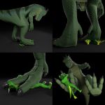  2016 3_toes 3d_(artwork) anthro blender_(software) digital_media_(artwork) dinosaur doublescale foot_fetish foot_focus macro max_draggy_(character) micro scalie soles standing stomping toes 