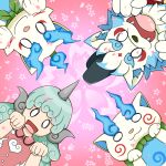  agyou animal_humanoid anthro canine dog female fur green_hair hair happy horn humanoid kemono komainu komamo_aun komane komasan kurorosakusan looking_at_viewer male mammal multicolored_fur open_mouth smile tokyo_afterschool_summoners touhou video_games white_fur yo-kai yo-kai_watch youkai 