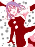  :d armpits bare_shoulders blush_stickers breasts bulma christmas christmas_dress cowboy_shot dragon_ball dragon_ball_z dress elbow_gloves eyebrows_visible_through_hair floating_hair gloves happy horns kuri_(pienu) long_hair looking_at_viewer open_mouth purple_eyes purple_hair red_dress simple_background sleeveless smile solo upper_body white_background 