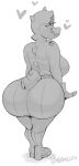  &lt;3 2018 anthro australian big_breasts big_butt boots breasts butt clothed clothing croc_(vimhomeless) crocodilian eyelashes female footwear freckles gloves hi_res monochrome reptile scalie shorts simple_background smile solo thick_thighs topless vimhomeless voluptuous white_background wide_hips 
