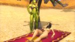  3d_(artwork) anklet beach breasts collar dickgirl dickgirl/female digital_media_(artwork) fellatio female human humanoid intersex intersex/female jewelry kaelscorner mammal not_furry oral orc penis seaside sex sylvya_felstorm video_games warcraft 