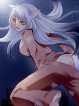  animal_ears animal_print ass bakemonogatari barefoot black_hanekawa breasts cat_ears cat_print commentary_request fang hanekawa_tsubasa large_breasts long_hair monogatari_(series) night night_sky open_mouth pajamas panties print_pajamas shima_riu sky slit_pupils solo underwear very_long_hair white_hair white_panties yellow_eyes 