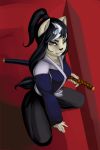  anthro cat clothing feline female haori inazuma_(usagi_yojimbo) japanese_clothing mammal melee_weapon mu_plus solo sword usagi_yojimbo weapon 
